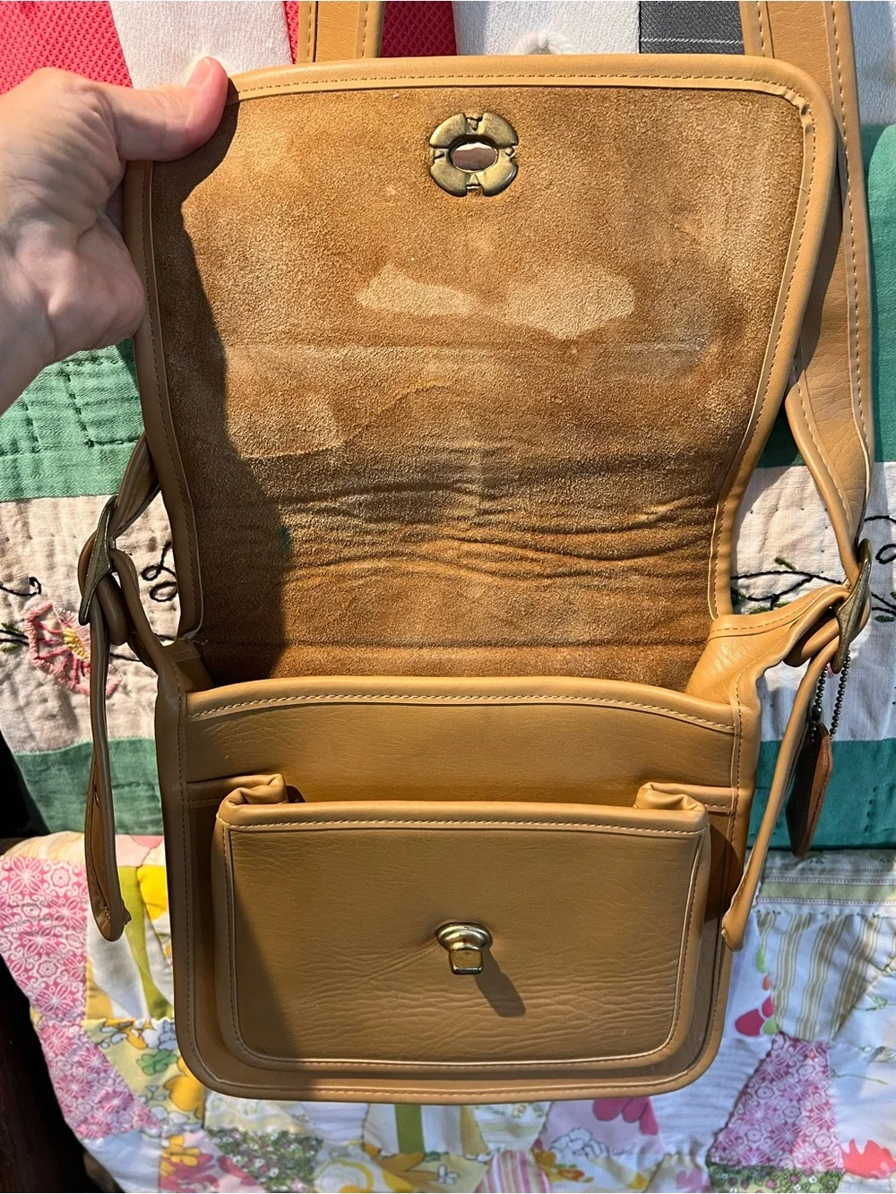 Vintage Coach Tan Leather Crossbody Bag